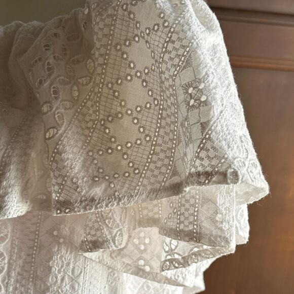 Amanda Uprichard Off Shoulder White Eyelet MiniDress - Sz. S - Picture 3 of 5